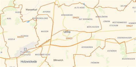 unna stadtteile karte